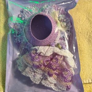 Labubu clothesPurple Lace Dress Set